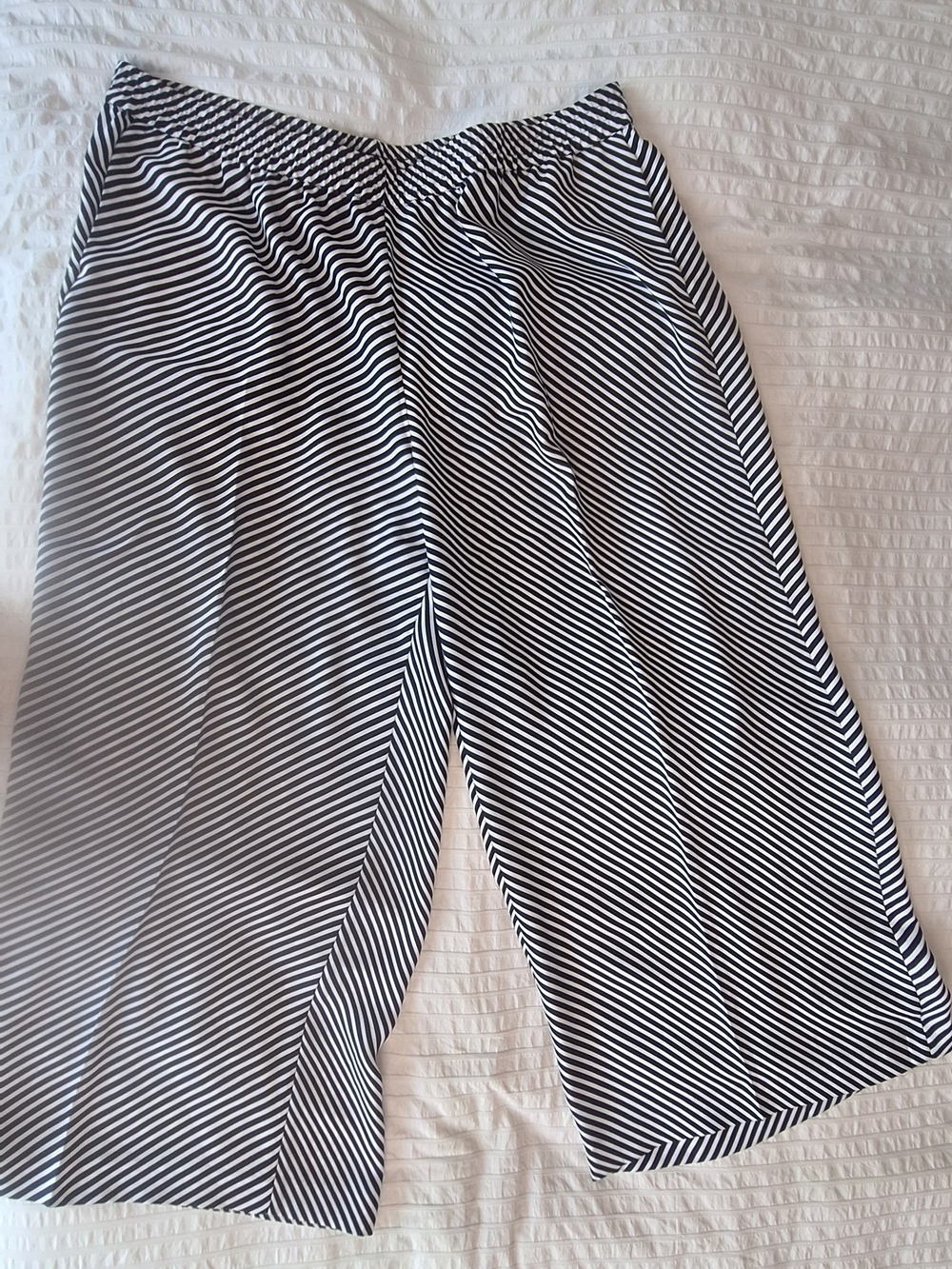 Black & White Striped Wide Leg Pants